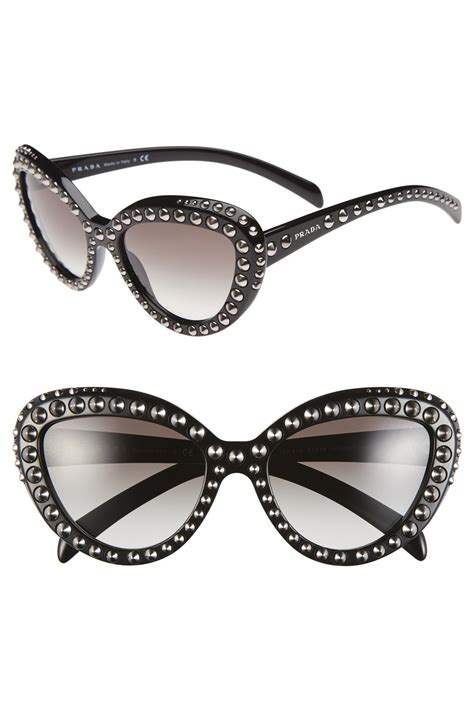 prada white cat eye|Prada cat eye studded sunglasses.